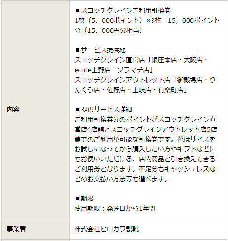 スコッチグレイン「ふるさと納税返礼品・ご利用引換券」概要